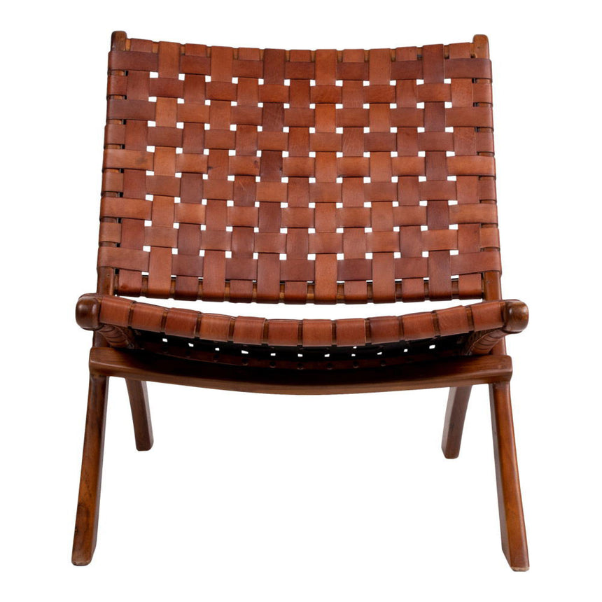 Perugia Brown Leather Folding Chair-2