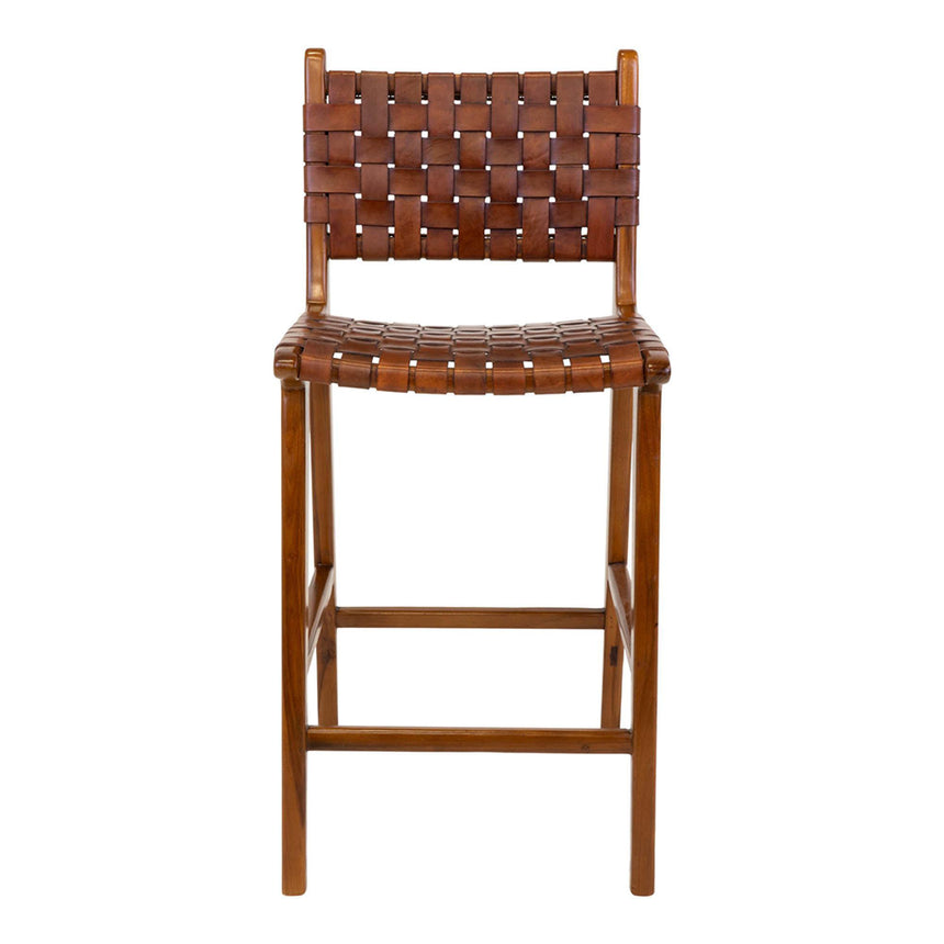 Perugia Brown Leather Bar Chair-2