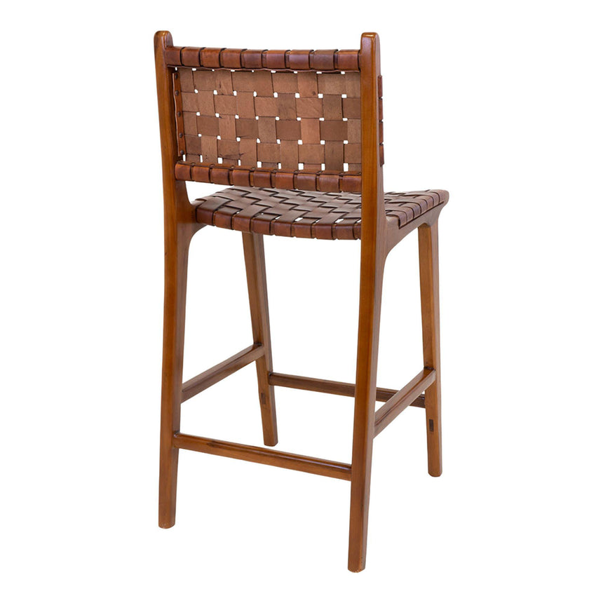 Perugia Brown Leather Bar Chair-4