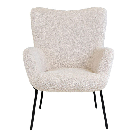 Glasgow White Faux Lambskin Armchair -2