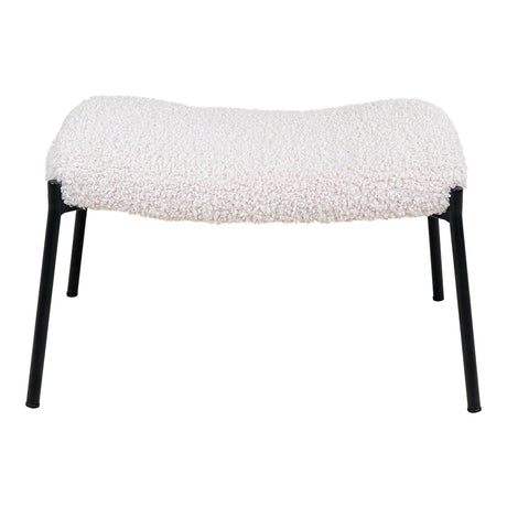 Glasgow White Faux Lambskin Footstool-2