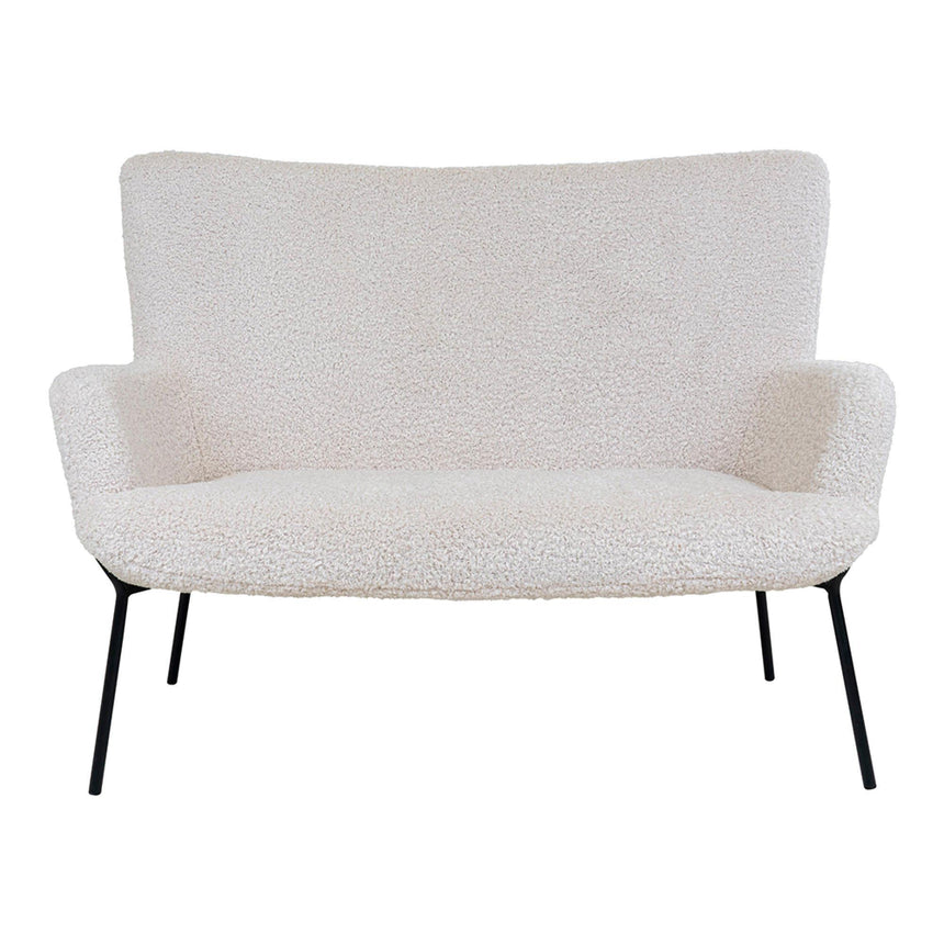 Glasgow White Faux Lambskin 2 Seater Sofa-2