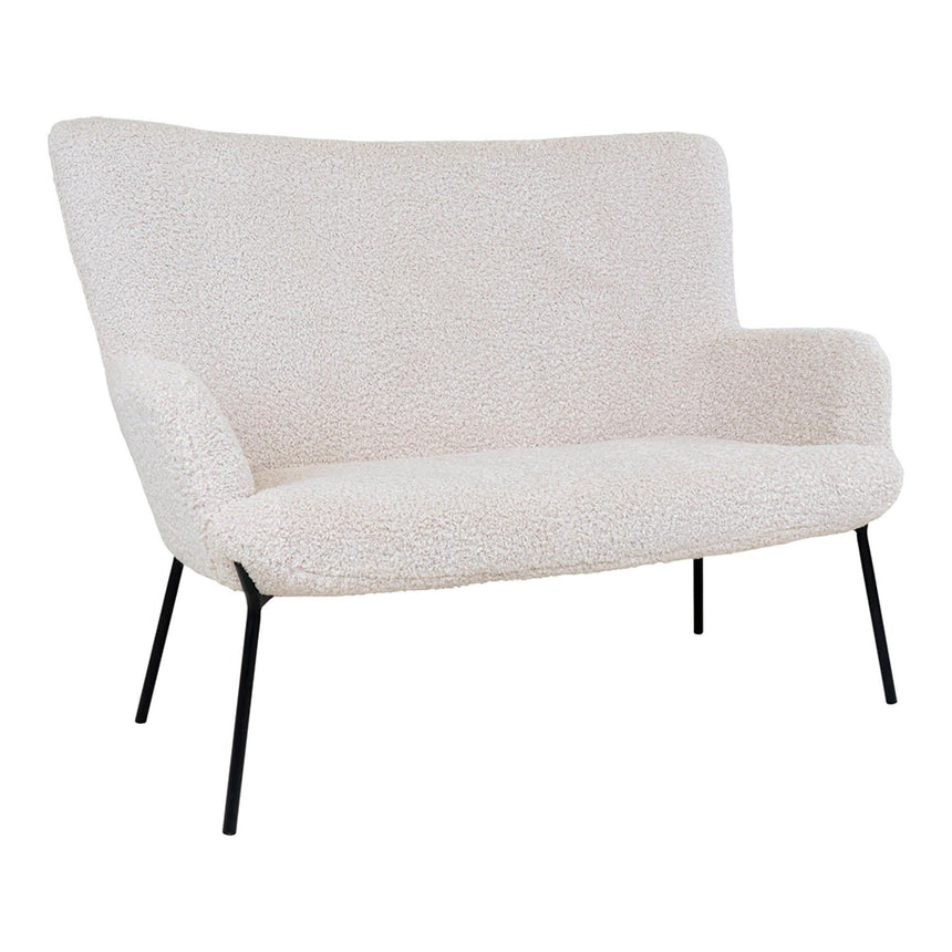 Glasgow White Faux Lambskin 2 Seater Sofa-3
