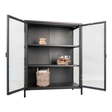 Nondalton Black Metal Display Cabinet-2
