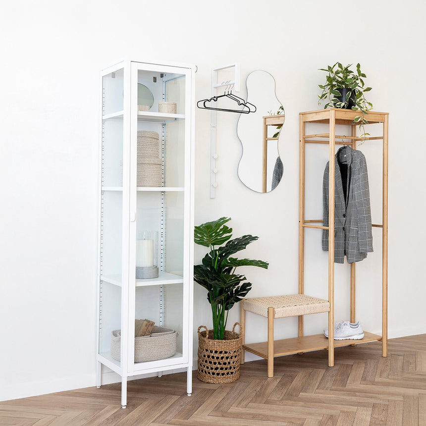 Nondalton White 180cm Slim Display Cabinet-6