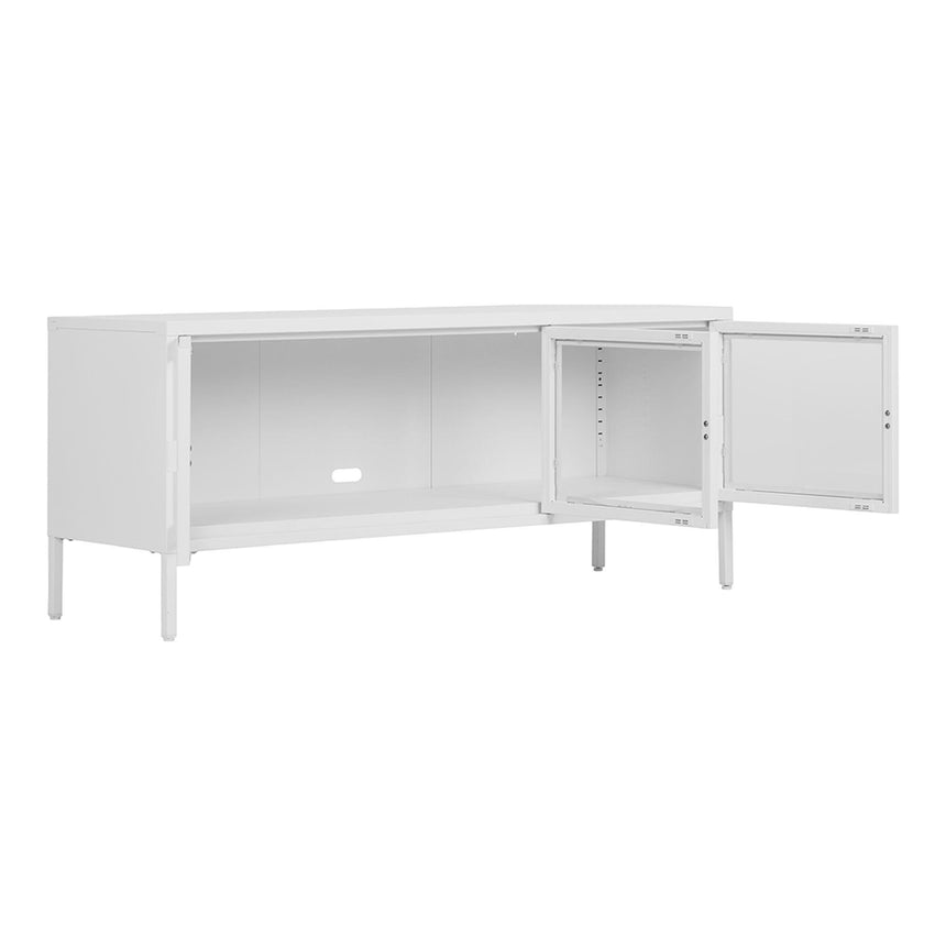 Nondalton White 3 Door TV Unit-2