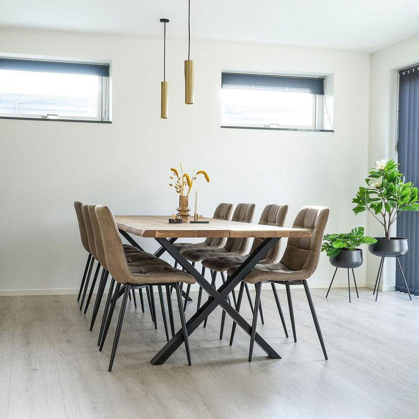 Toulon 240cm Natural Oak Dining Table-2