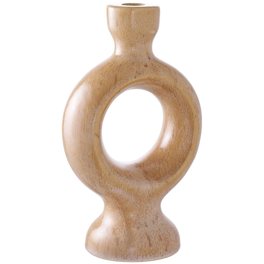Brown Ceramic Small Candle Holder-2