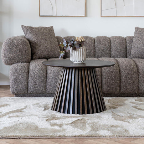 Aurora Brown Fabric 3 Seater Sofa-2