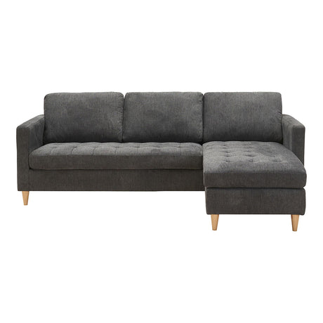 Firenze Grey Fabric Right Hand Facing Sofa with Natural Legs-2