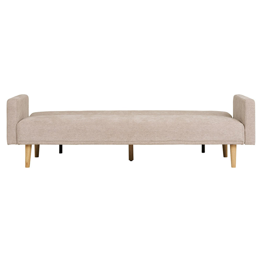 Kells Sand Fabric Click Clack Sofa Bed with Natural Legs-5