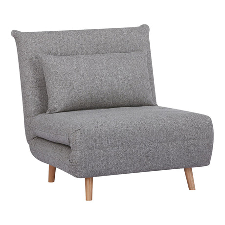 Marlow Grey Fabric Click Clack Sofa Bed with Natural Legs-2