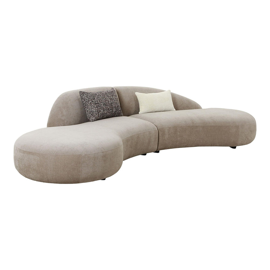 Venice Taupe Fabric 4 Seater Curved Sofa-2