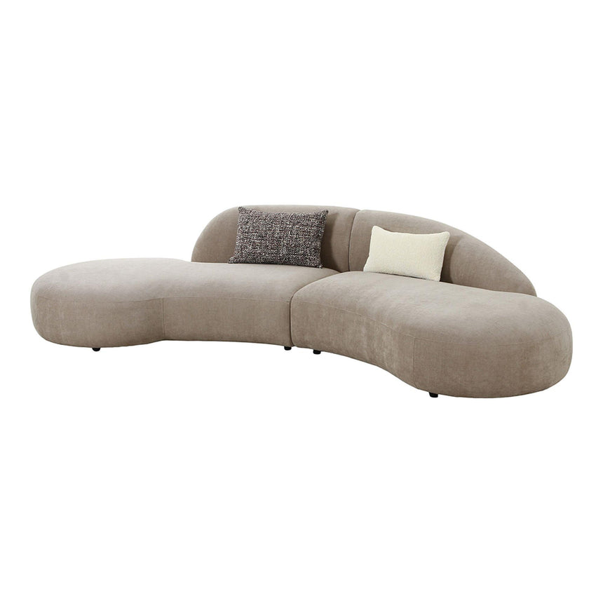 Venice Taupe Fabric 4 Seater Curved Sofa-3