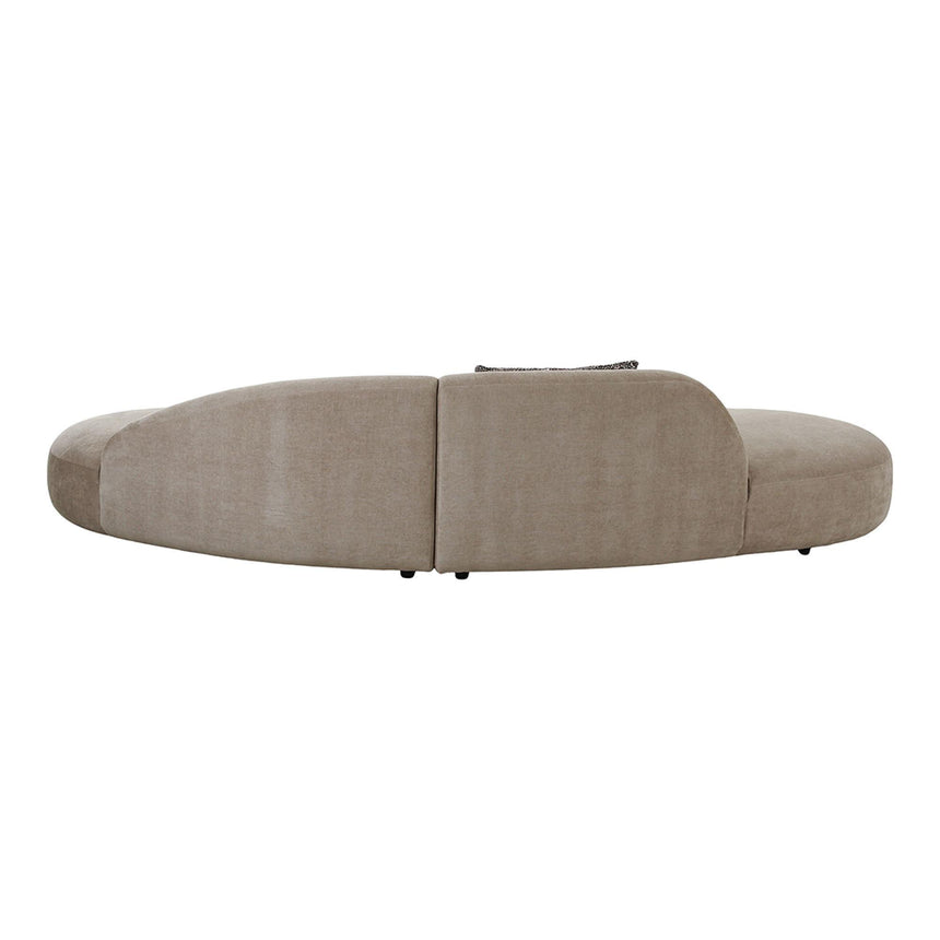 Venice Taupe Fabric 4 Seater Curved Sofa-6
