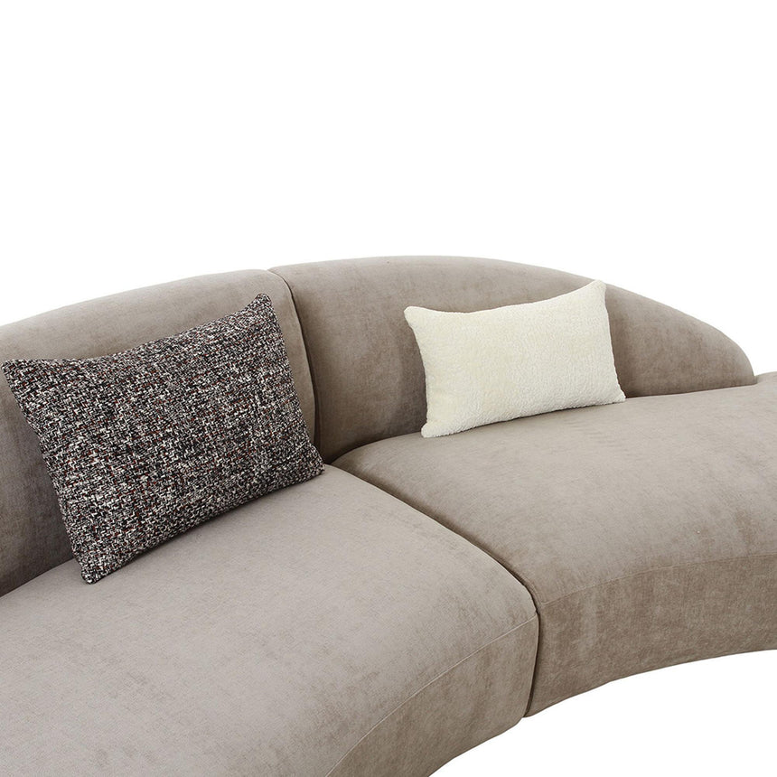 Venice Taupe Fabric 4 Seater Curved Sofa-7