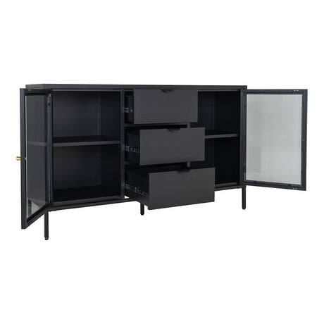 Dalby Black Metal 2 Door 3 Drawer Sideboard-2