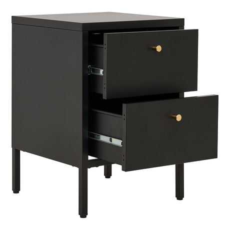 Dalby Black Metal 2 Drawer Chest-2
