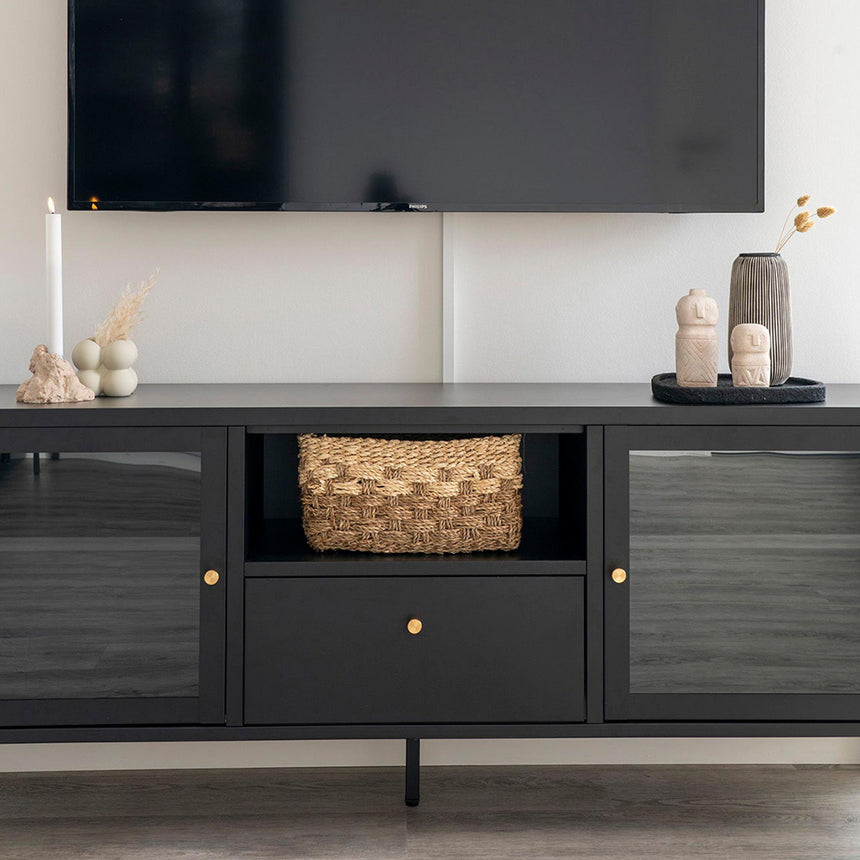 Dalby Black Metal TV Bench-6