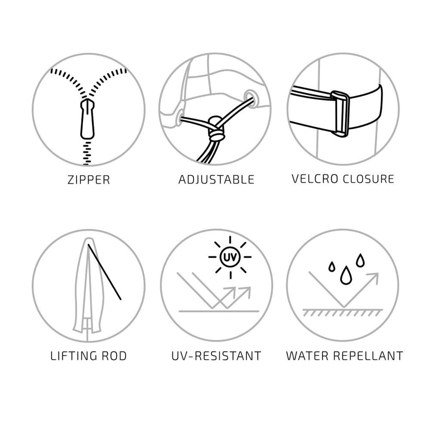 Luxury Black Fabric Hanging Parasol Cover-3