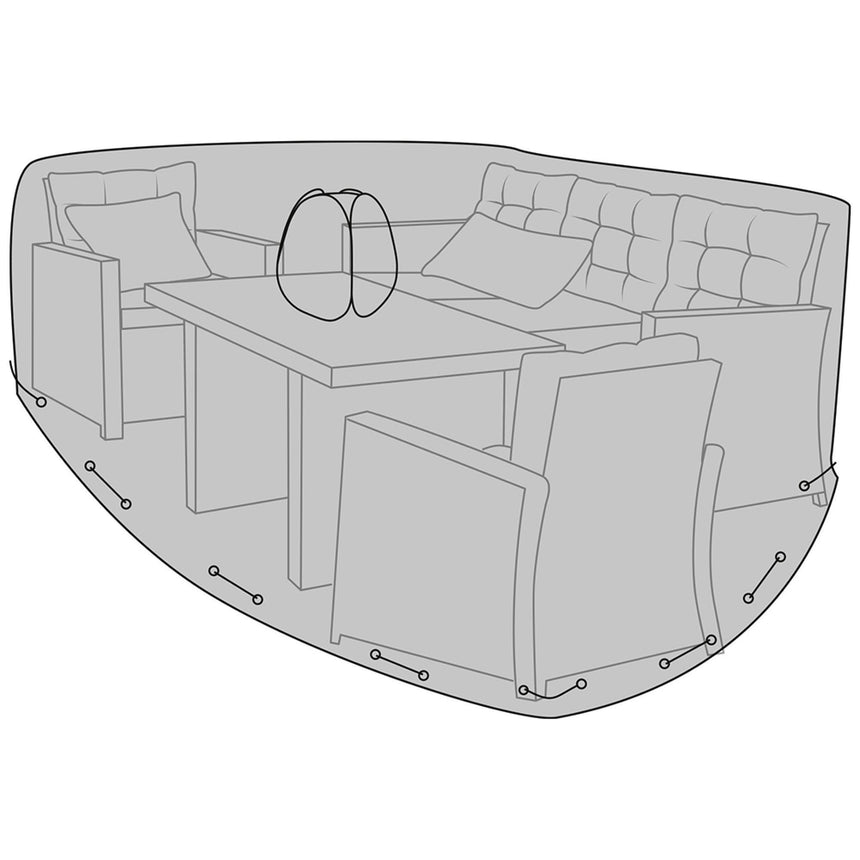 Luxury Black Fabric Lounge Sofa Set Cover-2