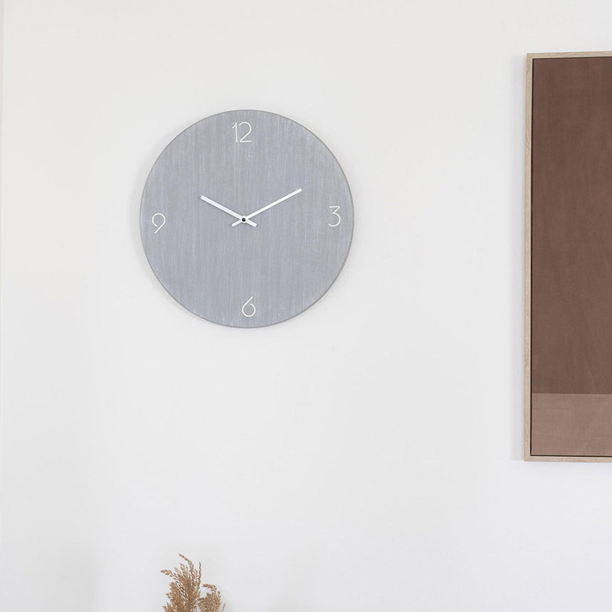 Ravenna Light Grey Wooden Round Wall Clock-2