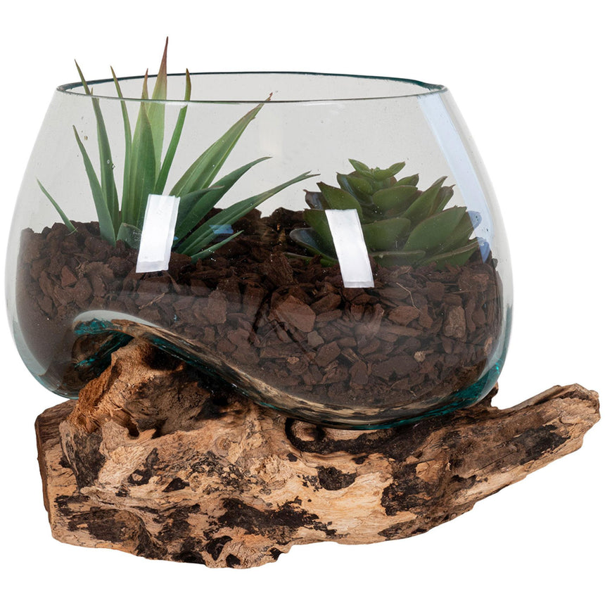San Marino Teak Wood and Glass Waterdrop-3