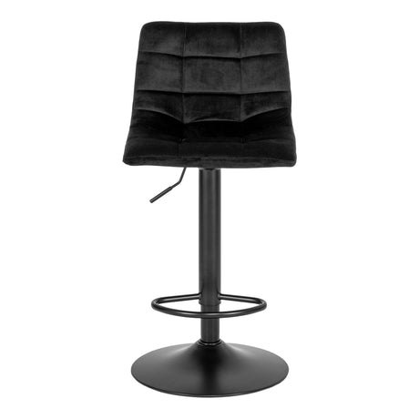 2 x Middelfart Black Velvet Fabric Barstool-2
