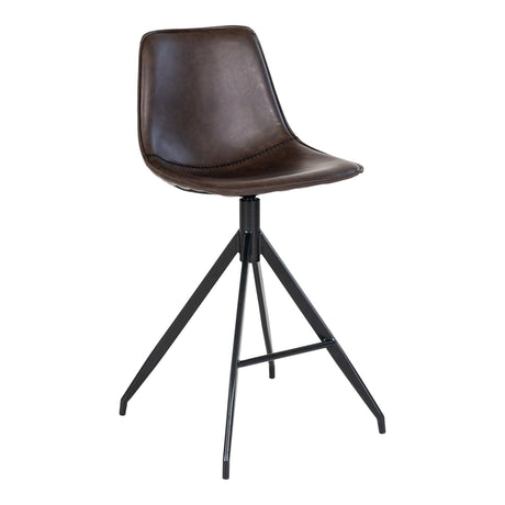 2 x Monaco Brown Faux Leather Barstool-2