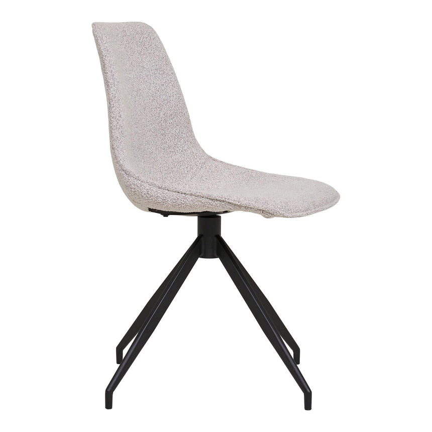 2 x Monaco Grey Boucle Fabric Swivel Dining Chair-3