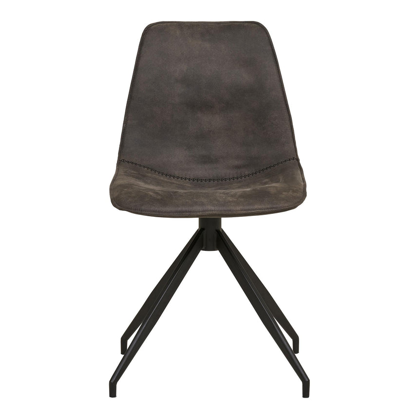 2 x Monaco Grey Swivel Fabric Dining Chair-2