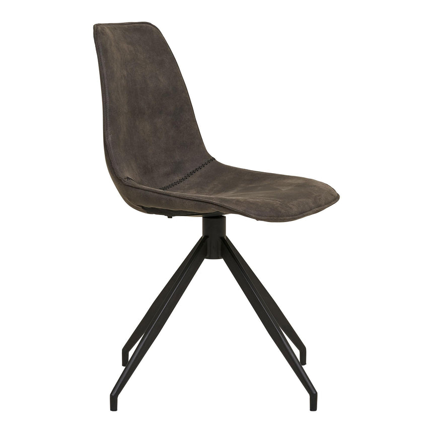 2 x Monaco Grey Swivel Fabric Dining Chair-3