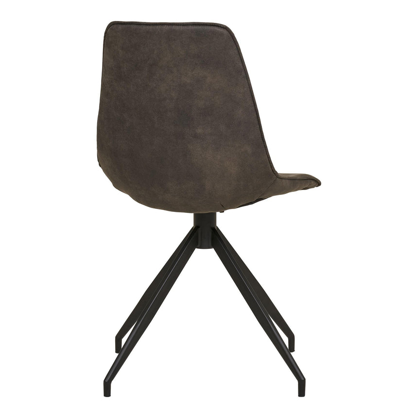 2 x Monaco Grey Swivel Fabric Dining Chair-4