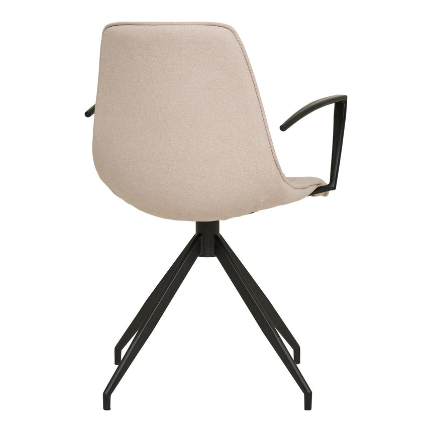 2 x Monaco Sand Fabric Swivel Dining Armchair-4