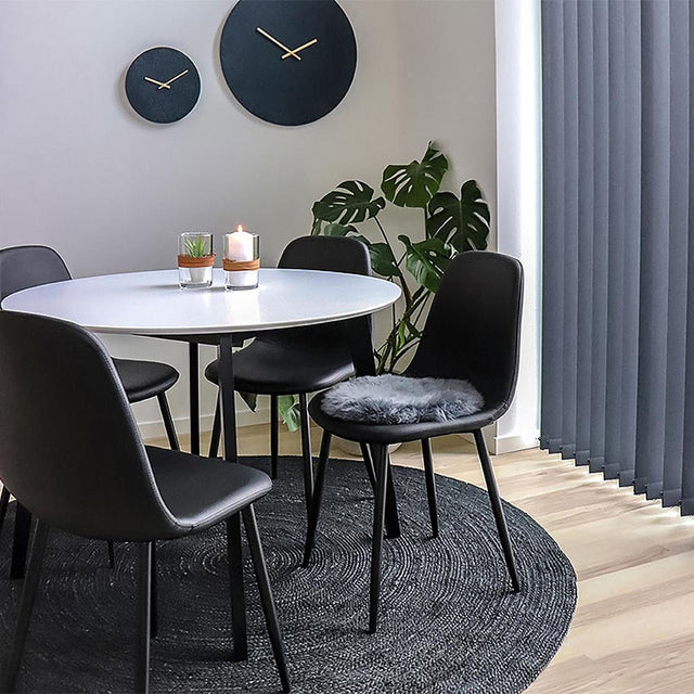2 x Stockholm Black Faux Leather Dining Chair-6