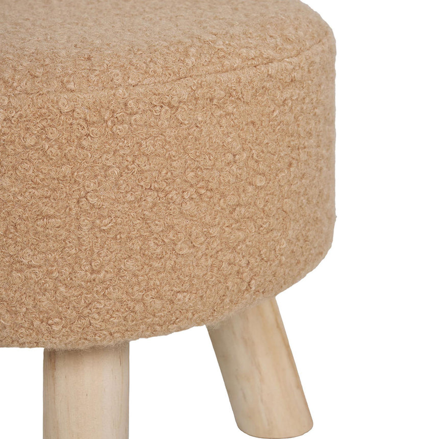 Aberdeen Sand Fabric Round Stool-4