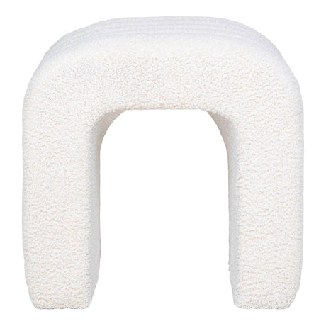 Colma White Boucle Fabric Pouf-2