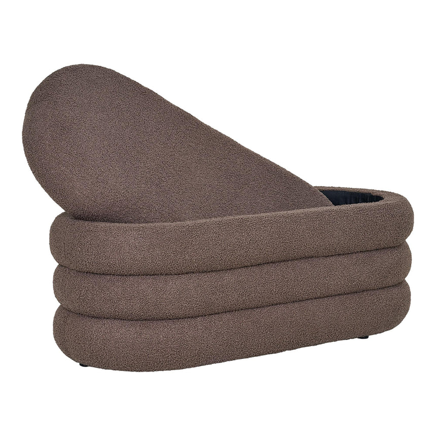 Dartford Brown Boucle Fabric Oval Bench-2