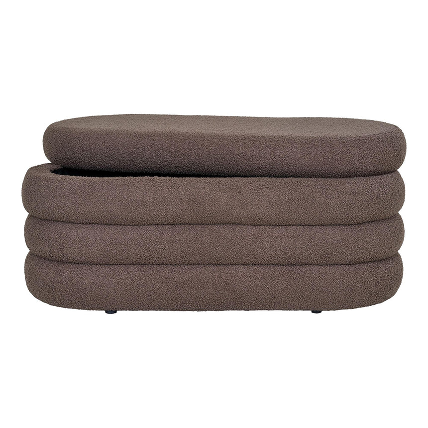 Dartford Brown Boucle Fabric Oval Bench-3