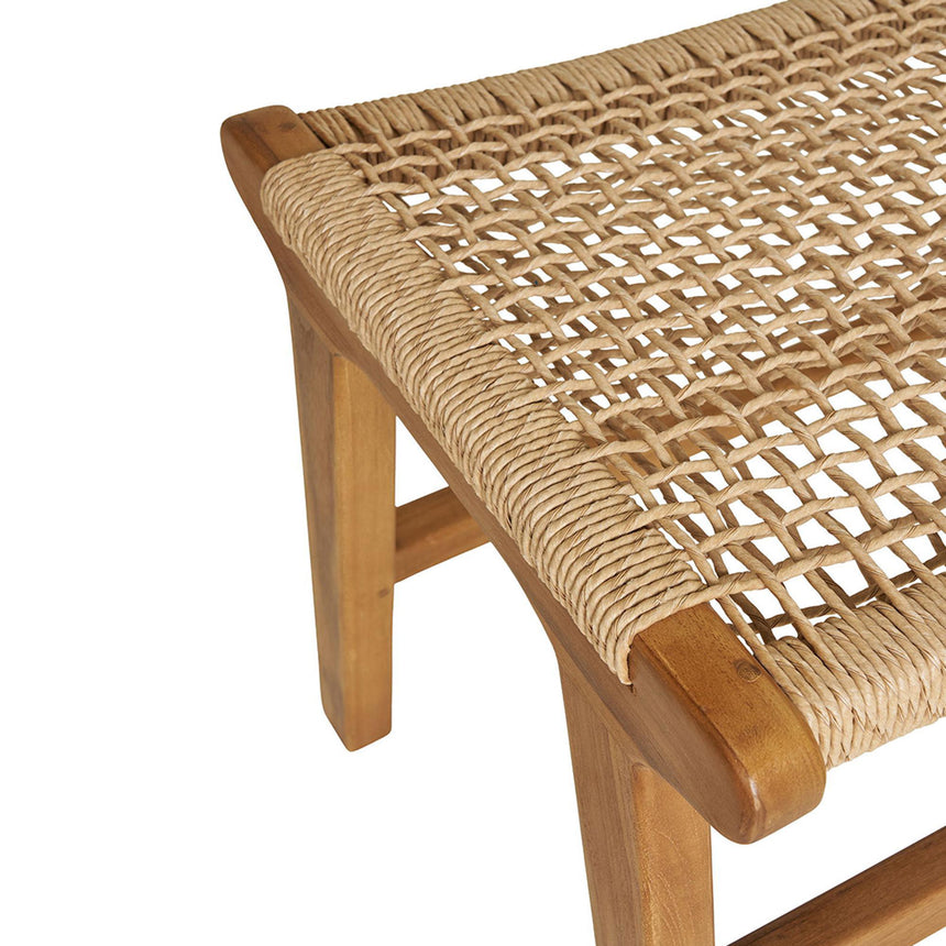 Derby Natural Teak Wood Footstool-6