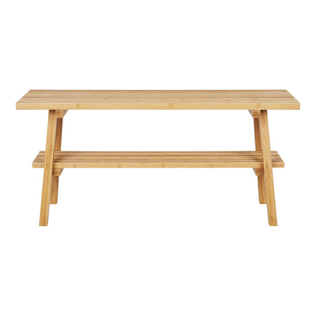 Ember Natural Bamboo Bench with Shelf-2