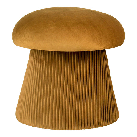 Hampton Ocher Velvet Fabric Pouf-2