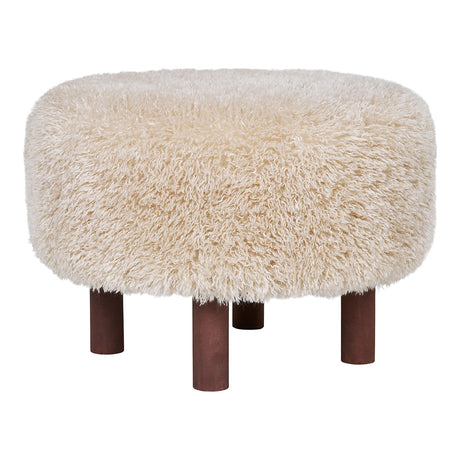 Inverness Light Brown Fabric Round Pouf-2