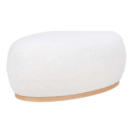 Manhattan White Boucle Fabric Pouf-2