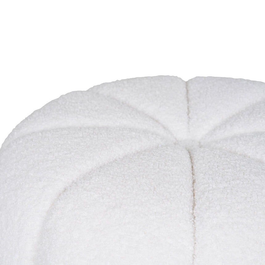 Paisley Off White Fabric Pouf-4