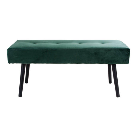 Skiby Green Velvet Fabric Bench-2