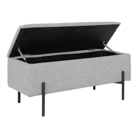Watford Light Grey Fabric Storage Bench-2