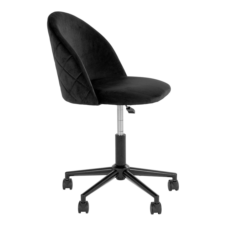 2 x Geneve Grey Velvet Fabric Dining Chair with Black Legs-3