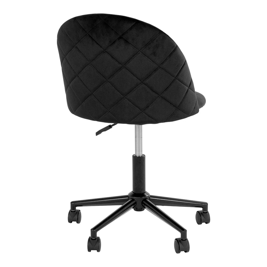 2 x Geneve Grey Velvet Fabric Dining Chair with Black Legs-4