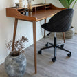 2 x Geneve Grey Velvet Fabric Dining Chair with Black Legs-6
